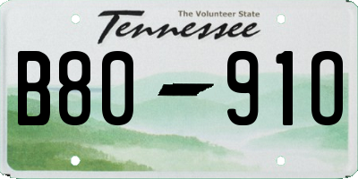TN license plate B8091O