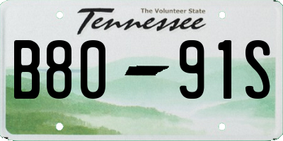 TN license plate B8091S