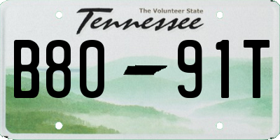 TN license plate B8091T