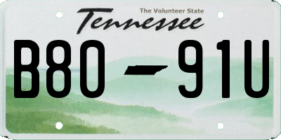 TN license plate B8091U