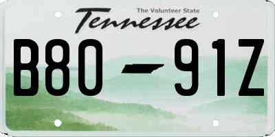 TN license plate B8091Z