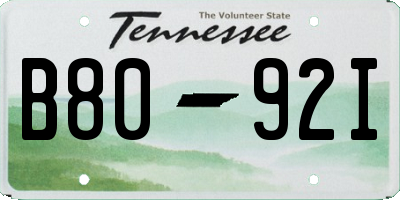 TN license plate B8092I