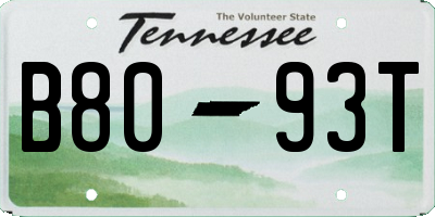 TN license plate B8093T
