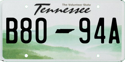 TN license plate B8094A