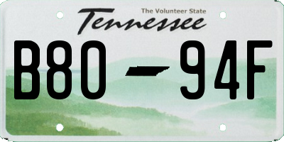 TN license plate B8094F