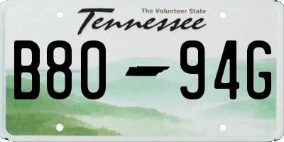 TN license plate B8094G