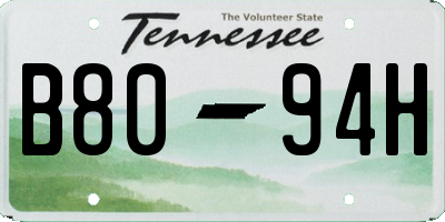 TN license plate B8094H