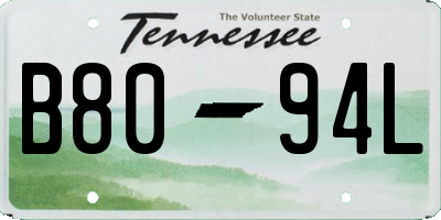 TN license plate B8094L