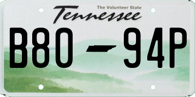 TN license plate B8094P