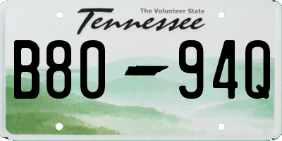 TN license plate B8094Q