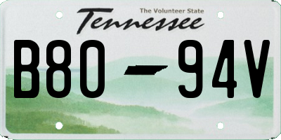 TN license plate B8094V
