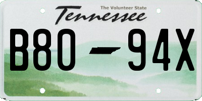 TN license plate B8094X