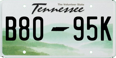 TN license plate B8095K