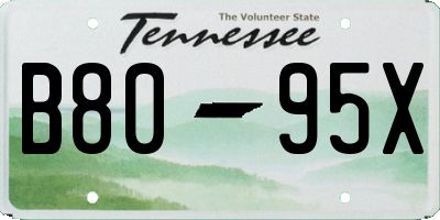 TN license plate B8095X