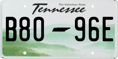 TN license plate B8096E