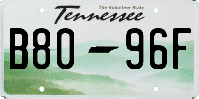 TN license plate B8096F