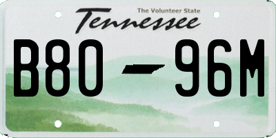 TN license plate B8096M