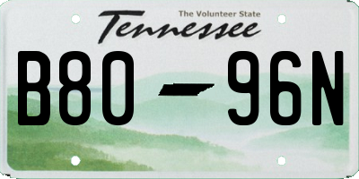 TN license plate B8096N
