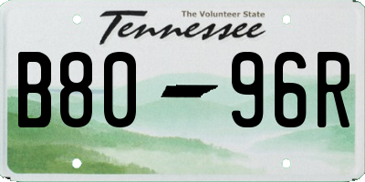 TN license plate B8096R