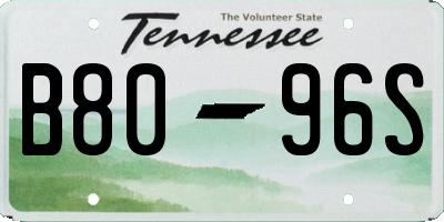 TN license plate B8096S