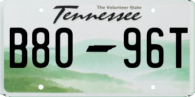 TN license plate B8096T