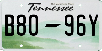 TN license plate B8096Y