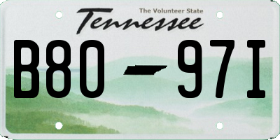 TN license plate B8097I
