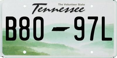 TN license plate B8097L