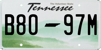 TN license plate B8097M
