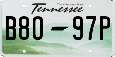 TN license plate B8097P