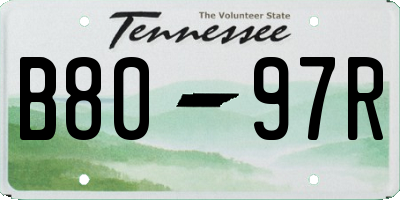 TN license plate B8097R