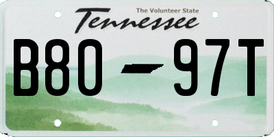 TN license plate B8097T