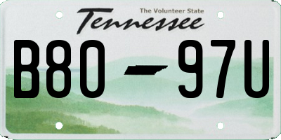 TN license plate B8097U
