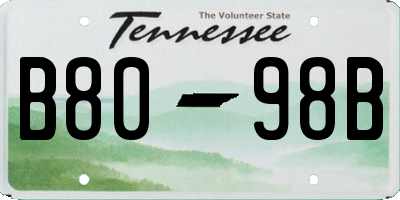 TN license plate B8098B