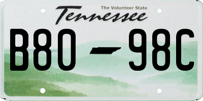 TN license plate B8098C