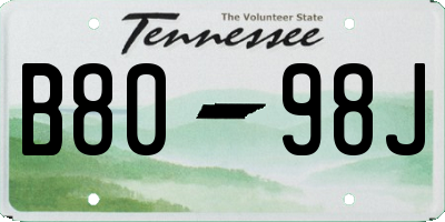 TN license plate B8098J