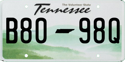 TN license plate B8098Q