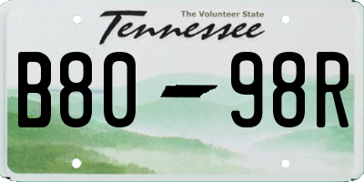 TN license plate B8098R