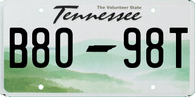 TN license plate B8098T