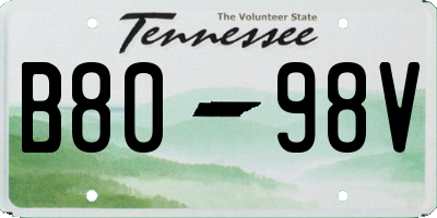 TN license plate B8098V