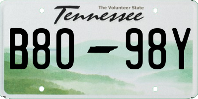 TN license plate B8098Y