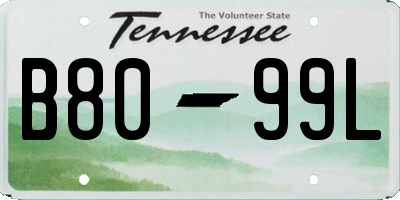 TN license plate B8099L