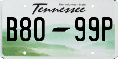 TN license plate B8099P