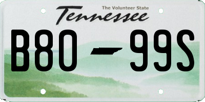 TN license plate B8099S