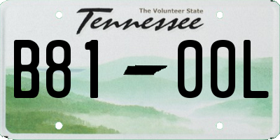 TN license plate B8100L