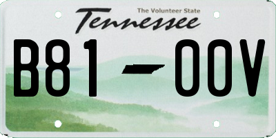 TN license plate B8100V