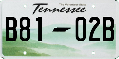 TN license plate B8102B