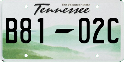 TN license plate B8102C