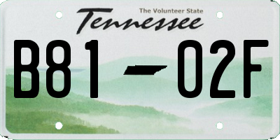 TN license plate B8102F