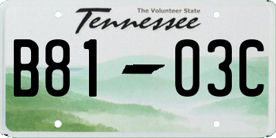 TN license plate B8103C